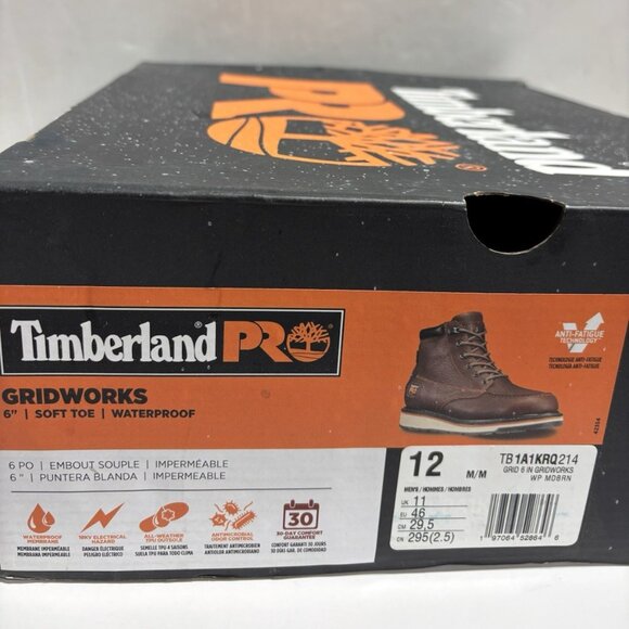 Timberland Pro Men’s Gridworks 6” Soft Toe Work Boots Brown, Size 12 M - Picture 7 of 7
